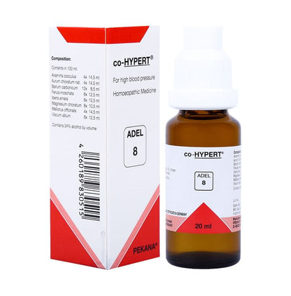 ADEL Anti Hypertensive Combo Pack of 8 CO-Hypert Drop & Rauwolfia Mother Tincture (20ml Each)