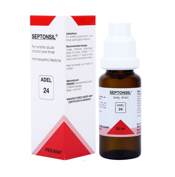ADEL Anti Tonsilitis Combo Pack of ADEL 24 Septonsil Drop 20ml & Baryta Carb Dilution 30CH 10ml
