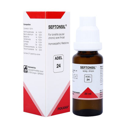 ADEL Anti Tonsilitis Combo Pack of ADEL 24 Septonsil Drop 20ml & Baryta Carb Dilution 30CH 10ml