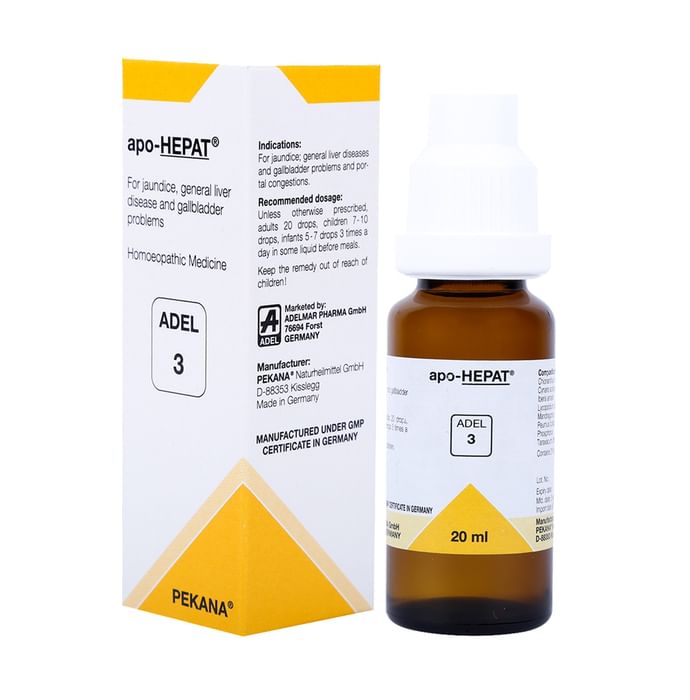 ADEL Liver Care Combo Pack of ADEL 3 Apo-Hepat Drop 20ml & Lycopodium Clavatum Dilution 200 CH 10ml