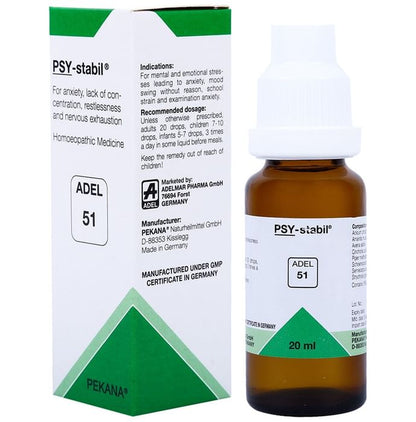 ADEL Mind Care Combo Pack of ADEL 51 Psy-Stabil Drop 20ml & Ignatia Amara Dilution 200 CH 10ml