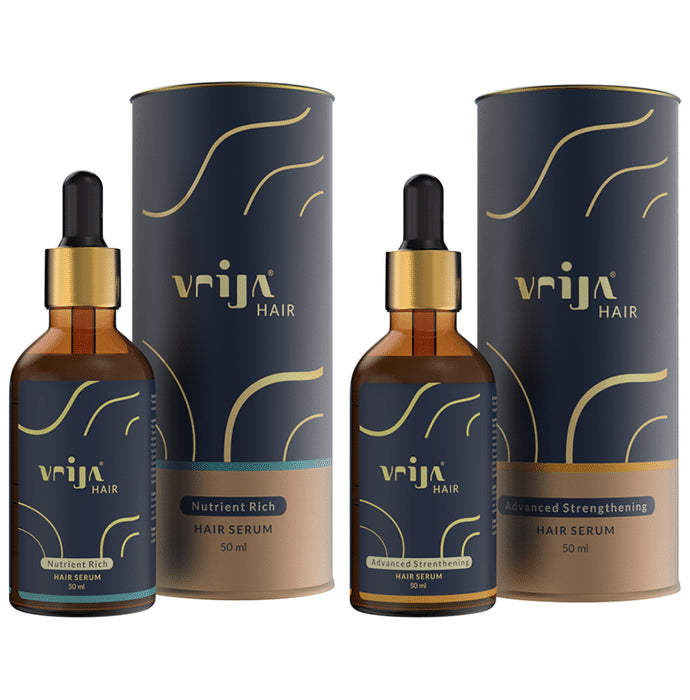 Vrija Combo Pack of Nutrient Rich & Advance Strengthening Hair Serum ( 50ml Each) - Classic Derma