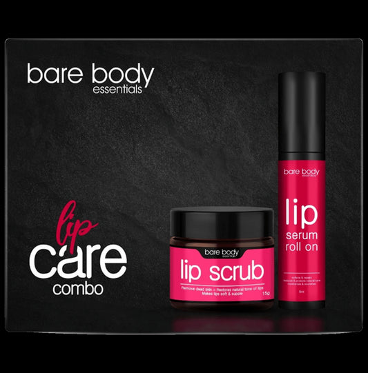 Bare Body Essentials Lip Care Combo of Lip Scrub 15gm and Lip Serum Roll On 8ml - Classic Derma