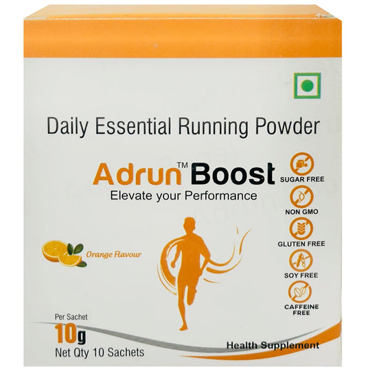 Adrun Boost Daily Essential Running Powder Sachet (10gm Each) Orange - Classic Derma