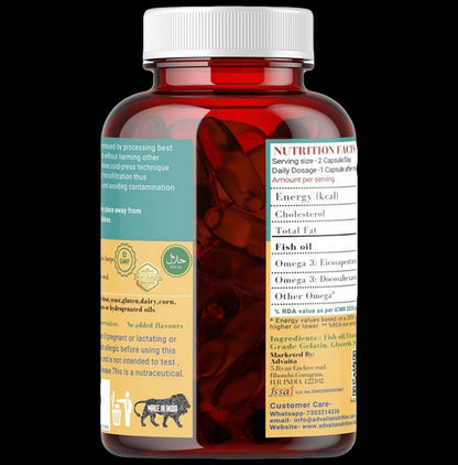 Advaita Nutrition Omega 3 1000mg Softgel Soft Gelatin Capsule