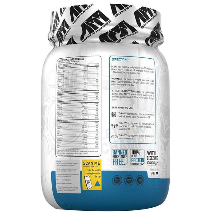 Advance MuscleMass Weight Gainer Powder Chocolate Delight