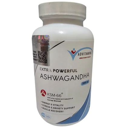 Advitamins Extra Powerful Ashwagandha 2000mg Tablets (60 Each) - Classic Derma