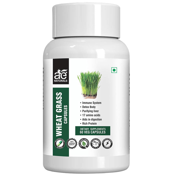 AE Naturals Wheat Grass Veg Capsule - Classic Derma