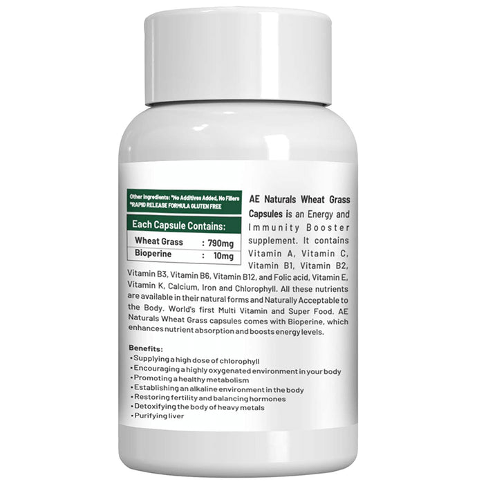 AE Naturals Wheat Grass Veg Capsule