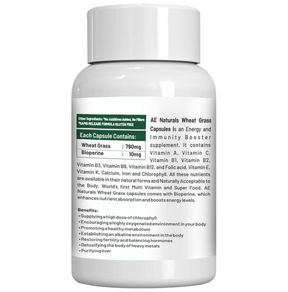 AE Naturals Wheat Grass Veg Capsule