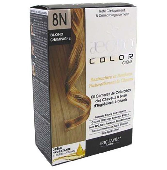 Aequo Permanent Hair Color with Natural Ingreidents Blonde Champagne 8N - Classic Derma