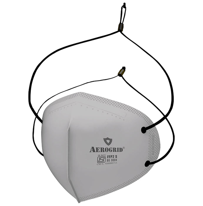 Aerogrid FFP2 BIS Certified 5 Layer N95 Mask Grey with Adjustable Black Head Loop - Classic Derma