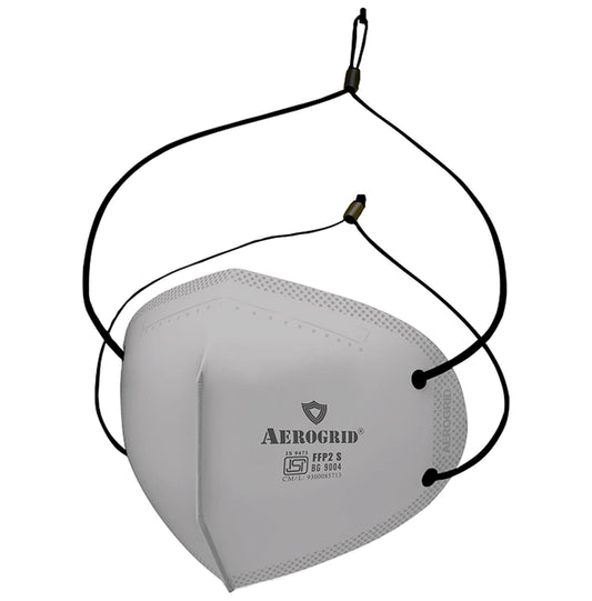 Aerogrid FFP2 BIS Certified 5 Layer N95 Mask Grey with Adjustable Black Head Loop - Classic Derma