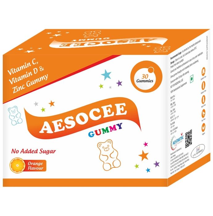 Aesthetic Softcaps Aesocee Vitamin C , Vitamin D & Zinc Gummies Orange Sugar Free - Classic Derma