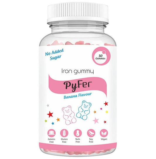 Aesthetic Softcaps Pyfer Iron Gummy Banana No Added Sugar - Classic Derma