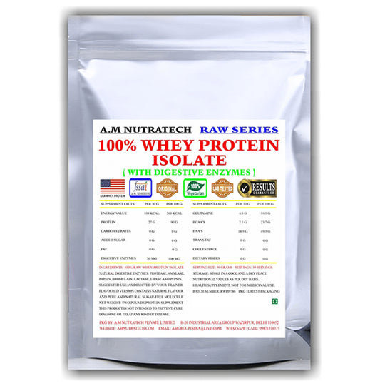A.M Nutratech 100% Whey Protein Isolate Digestive Enzymes - Classic Derma