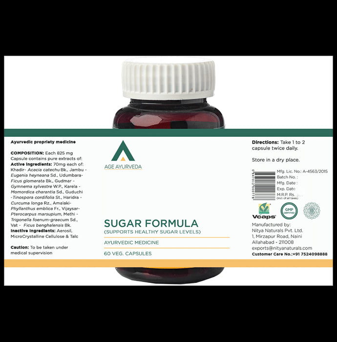 Age Ayurveda Sugar Formula Veg Capsule