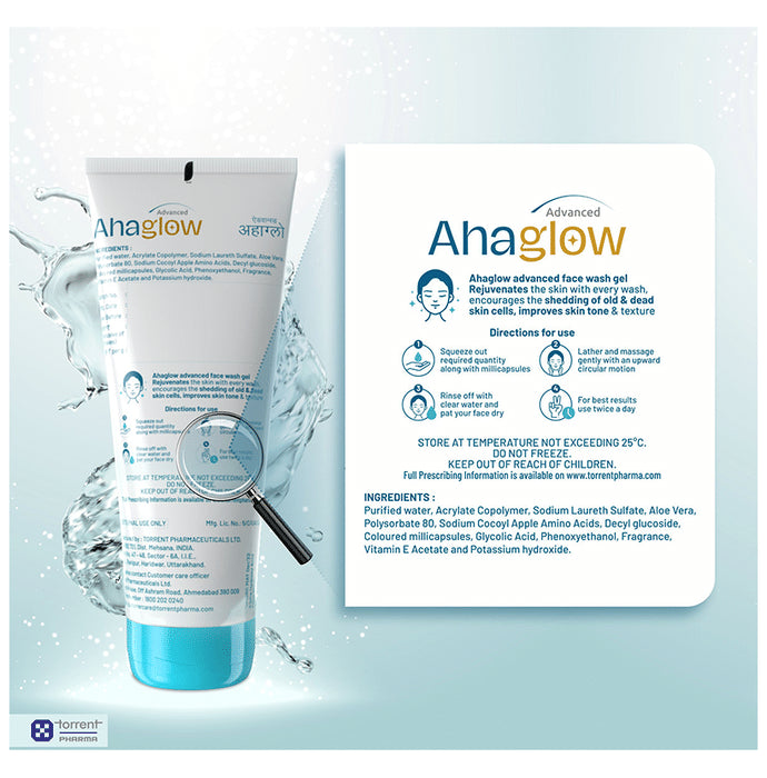 Ahaglow Advanced Skin Rejuvenating Face Wash | Effective Pore Cleanser | SLS & Paraben-Free Face Care Product