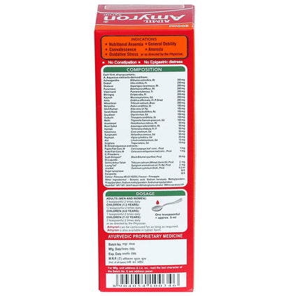 Aimil Amyron Syrup | Promotes Haemoglobin Formation, Reduces Tiredness & Fatigue