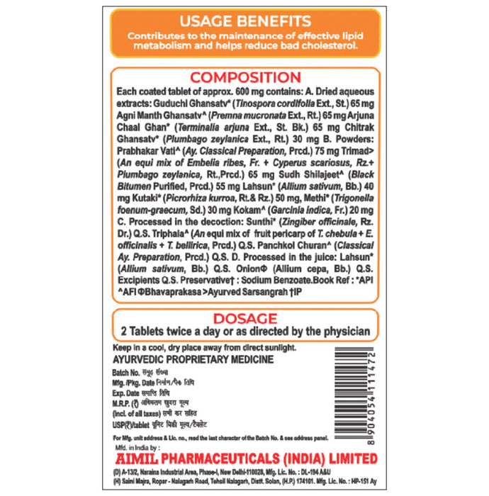 Aimil Trimalip Cholesterol Regulator Tablet