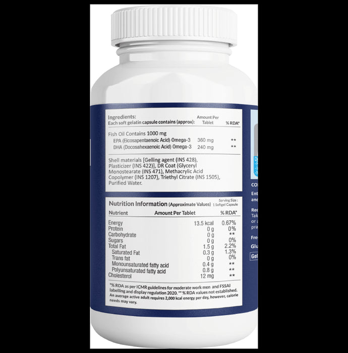 AIWO Ultimate Omega 3 Double Strength Fish Oil 1000mg for Heart Health | Capsule