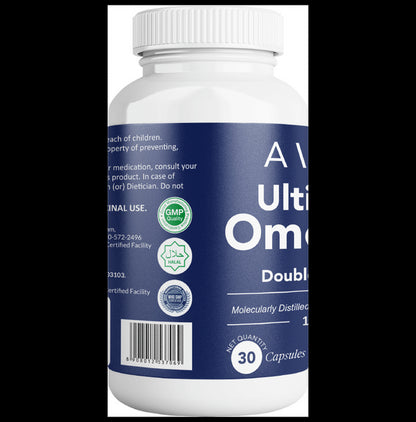 AIWO Ultimate Omega 3 Double Strength Fish Oil 1000mg for Heart Health | Capsule