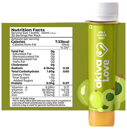 Akiva Amla Honey Ginger Drink (40ml Each)