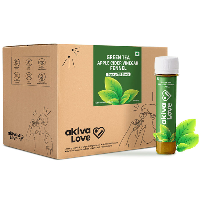 Akiva Green Tea Apple Cider Vinegar Drink (40ml Each) - Classic Derma