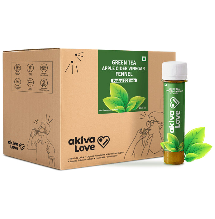 Akiva Green Tea Apple Cider Vinegar Drink (40ml Each) - Classic Derma