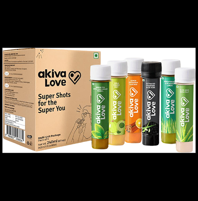 Akiva Love Assorted Super Shots (6 Bottles of 40ml Each) - Classic Derma