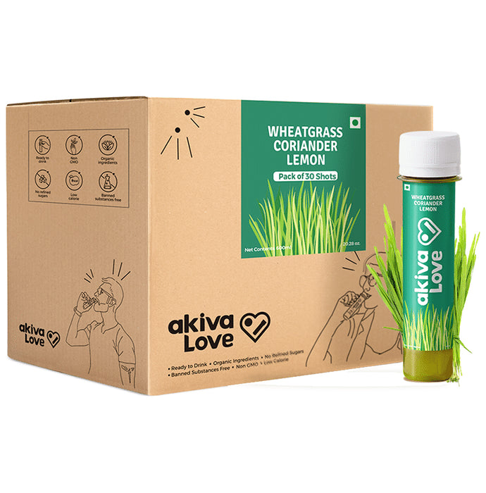 Akiva Wheatgrass Lemon Coriander Drink (40ml Each) - Classic Derma