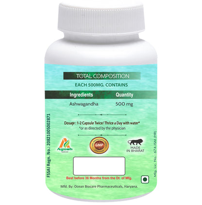 Aachman Veda Ashwagandha Capsule 500mg for Overall Strength (60 Each)