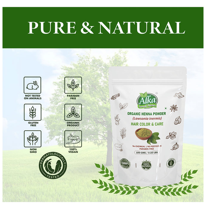 Alka Ayurvedic Pharmacy Organic Henna Powder