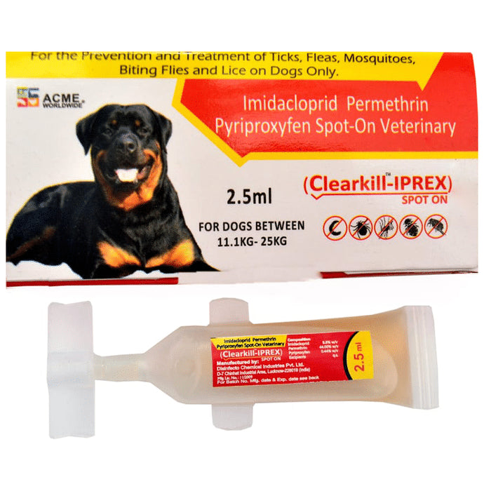 Clearkill-Iprex Spot On for Dogs 11.1-25kg - Classic Derma