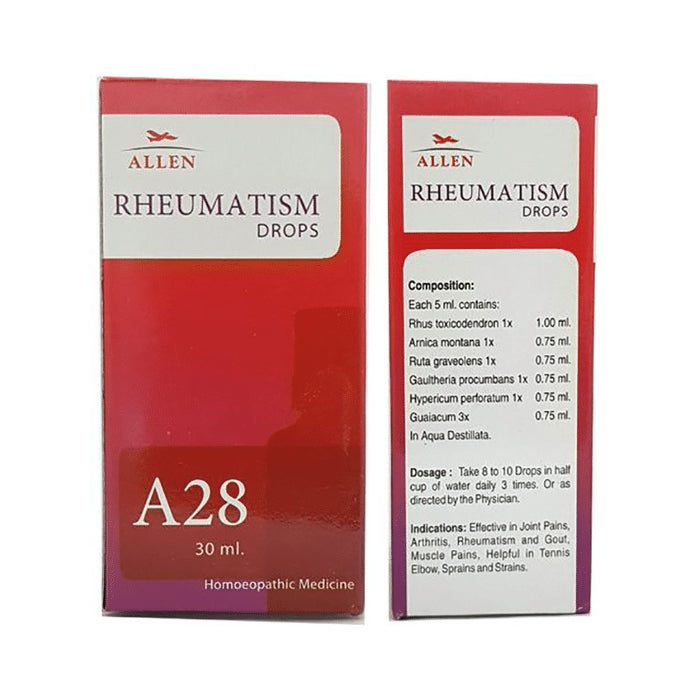 Allen Joint Care Combo Pack of A28 Rheumatism Drop 30ml & Relax Pain Killer Oil 60ml