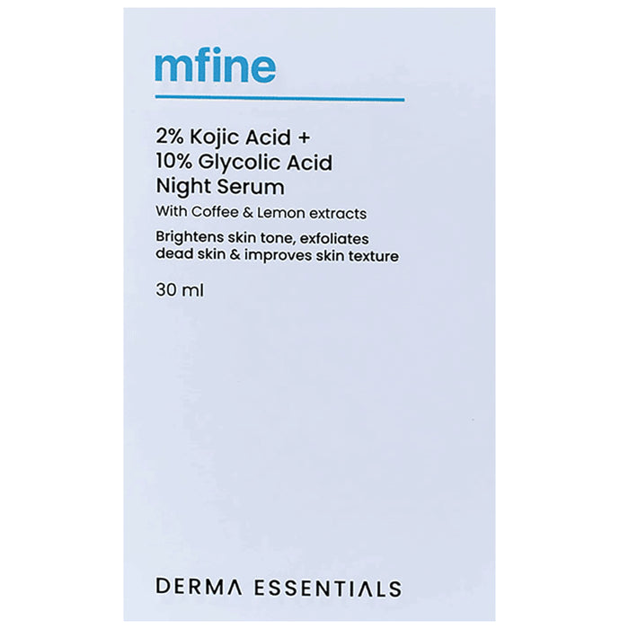 Mfine 2% Kojic Acid + 10% Glycolic Acid Night Serum - Classic Derma