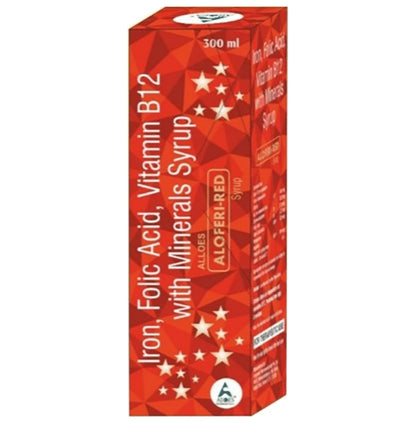 Alloes Aloferi-Red Iron, Folic Acid Vitamin B12 with Minerals Syrup