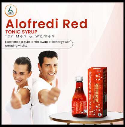 Alloes Aloferi-Red Iron, Folic Acid Vitamin B12 with Minerals Syrup