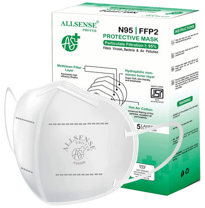 Allsense Protek AS9500 N95 FFP2 Protective Mask with Earloop - Classic Derma