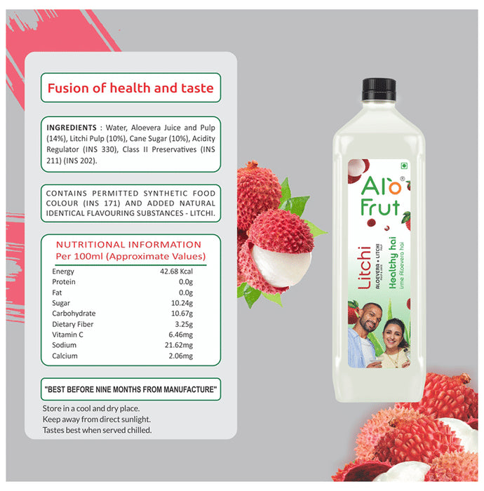 Alo Frut Aloevera + Litchi Juice
