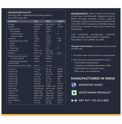 Nutrabay Concentrate Whey Protein Powder Malai kulfi