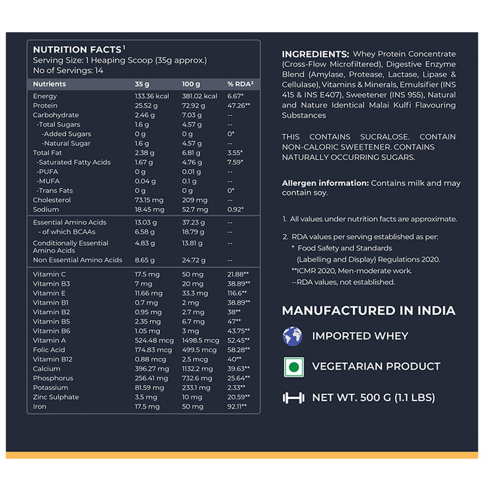 Nutrabay Concentrate Whey Protein Powder Malai kulfi