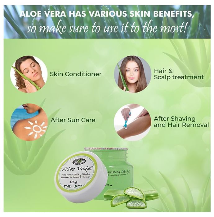 Aloe Veda Nourishing Aloe Vera Gel (with Green Tea Extracts & Vitamin E)