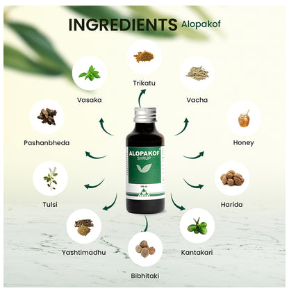 Alopakof Cough Syrup for Allergies & Dry Cough (100ml Each)