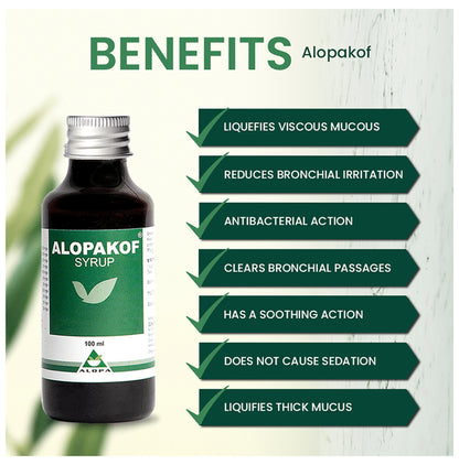 Alopakof Cough Syrup for Allergies & Dry Cough (100ml Each)
