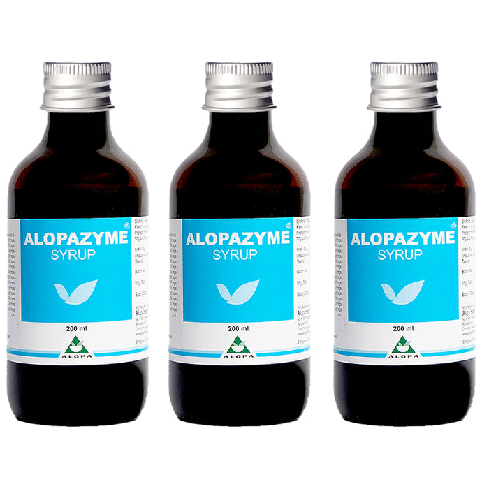 Alopazyme Syrup for Bloating, Indigestion and Gastric Relief (200ml Each) - Classic Derma
