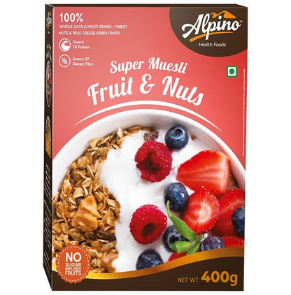 Alpino Combo Pack of Super Muesli Fruit & Nuts and Nut Delight (400gm Each)