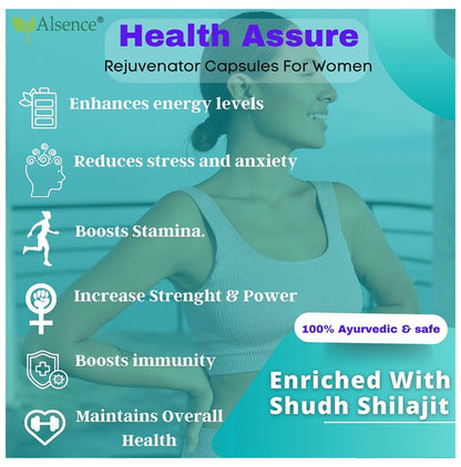 Alsence Health Assure Shilajit Yukt Rejuvenator Capsules For Women (30 Each)