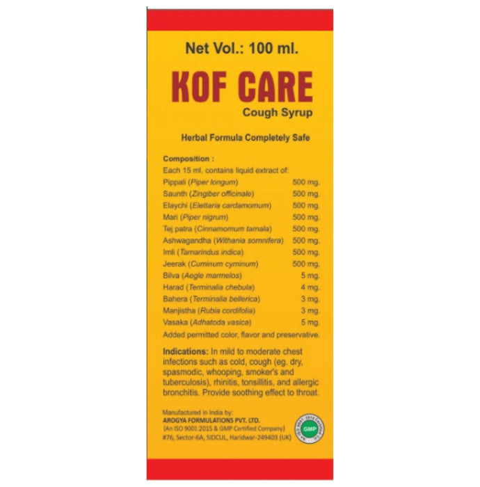 Alsence Kof Care Cough Syrup (100ml Each)