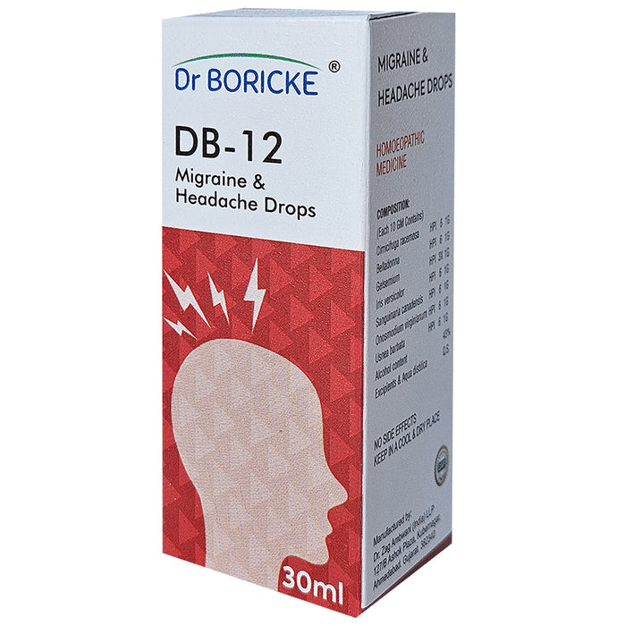 Dr Boricke DB 12 Migraine & Headache Drop - Classic Derma